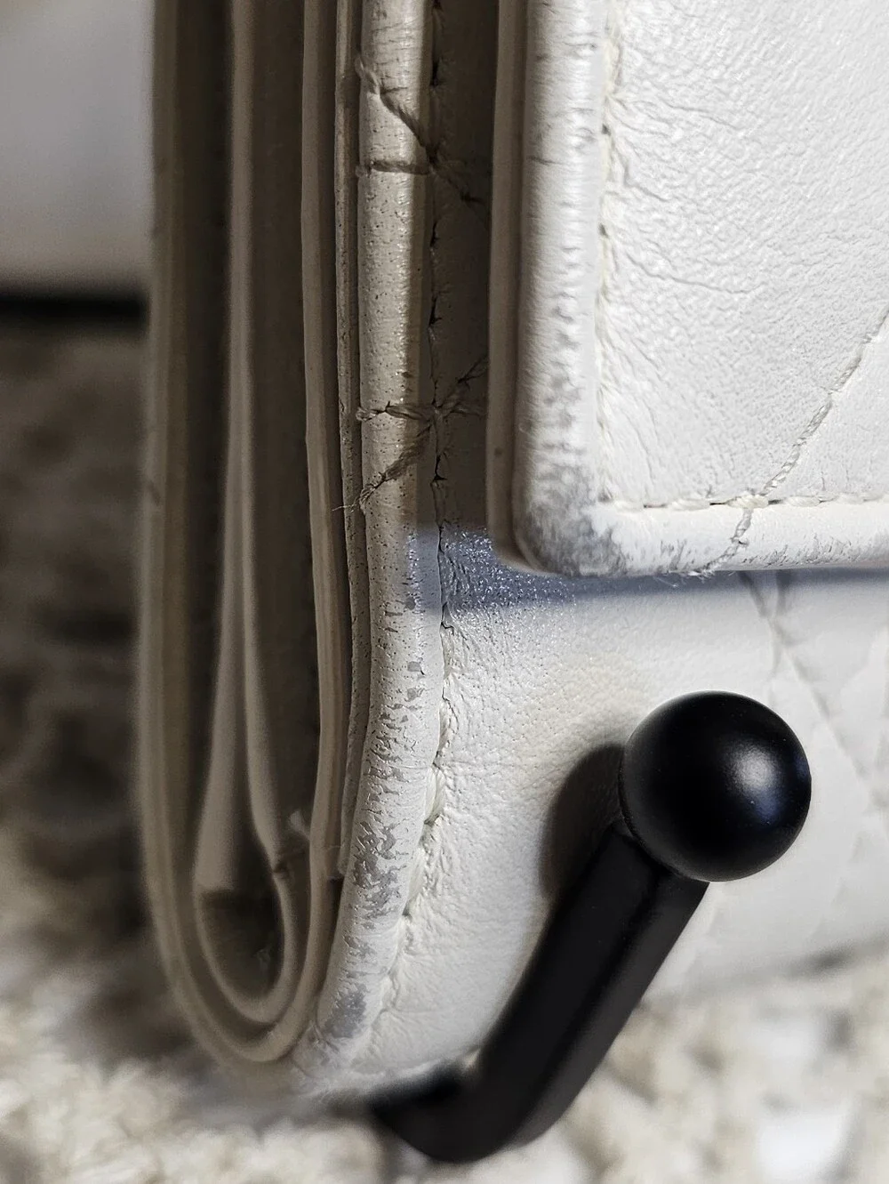 Dior White Quilted Leather Wallet with Gold Pearl Hardware With COA.